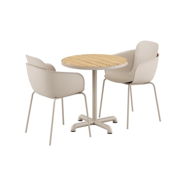 Kirra Cafe Table Taupe & 2 Patio Chair No. One