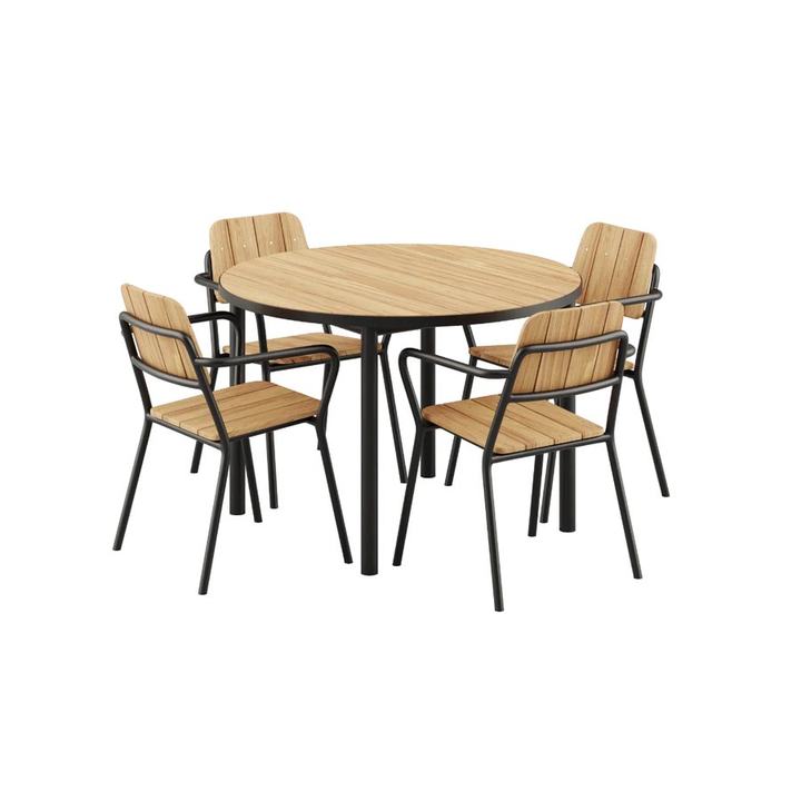 Kirra Dining Table Ø110 & 4 Kirra Patio Chair