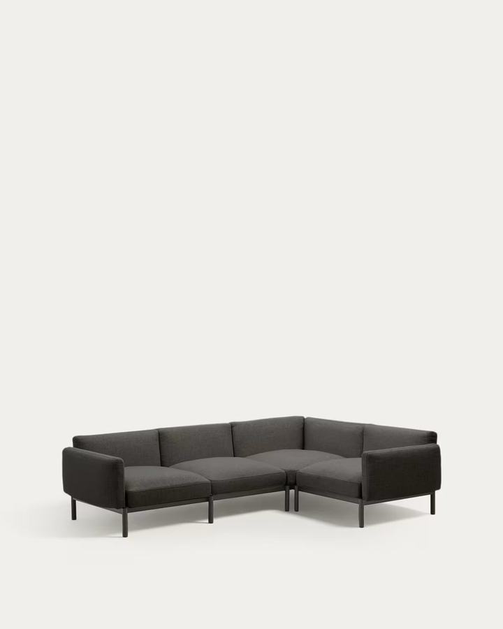 Sorells modular 5-seater outdoor corner sofa in aluminium with grey finish 276 x