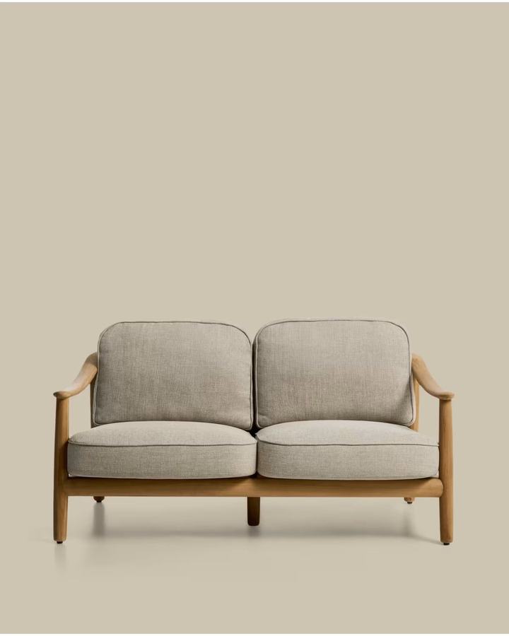 Elunda 2-seater outdoor sofa in solid teak wood FSC 100% 149cm