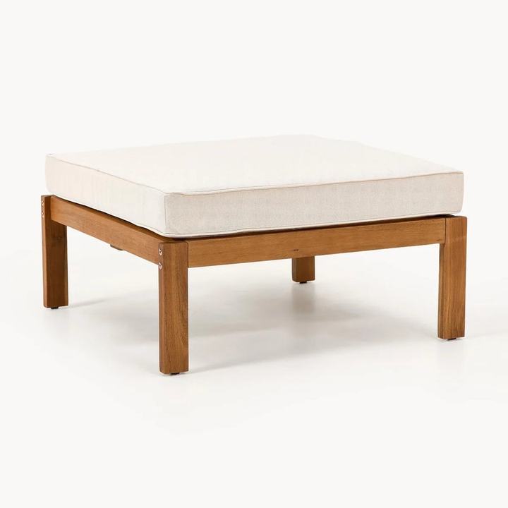 Acacia Wood Garden Ottoman Bo, Beige