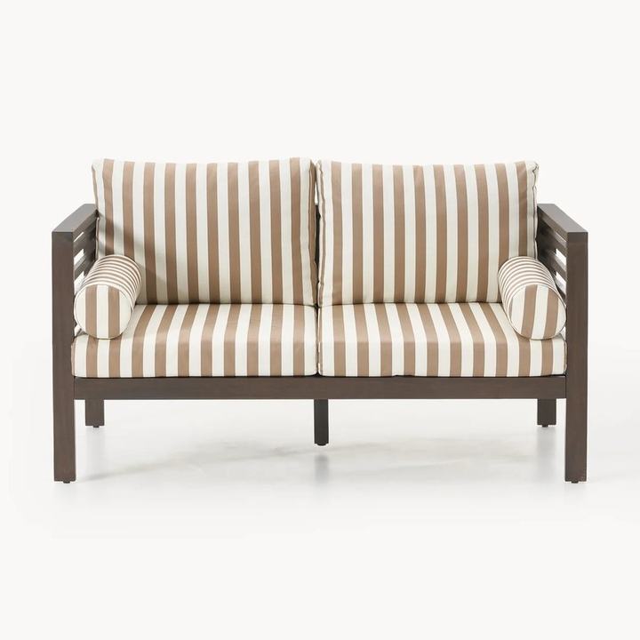 Acacia Wood Garden Lounge Sofa Bo (2-seater), Beige,Brown