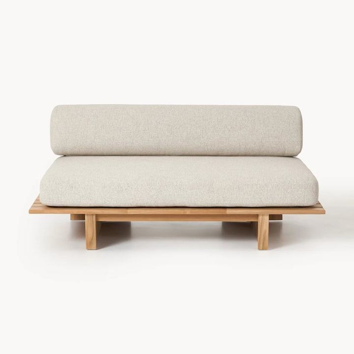 Teak Wood Garden Sofa Eiko (2-seater), Beige