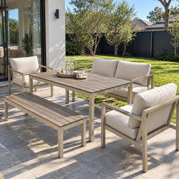 Zante 5pc 211LD and Bench - Cream