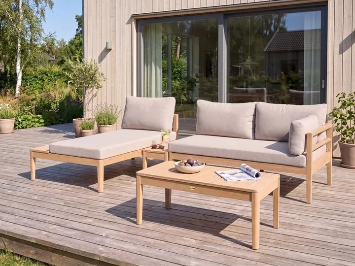 Garden Lounge Set with Table 3 Seater TALLA Acacia Wood Light Brown