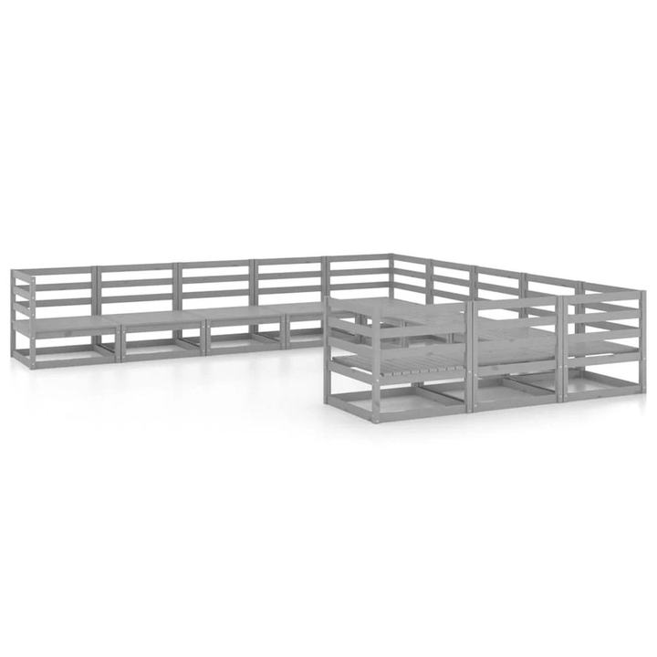 vidaXL 11 Piece Garden Lounge Set Solid Wood Pine