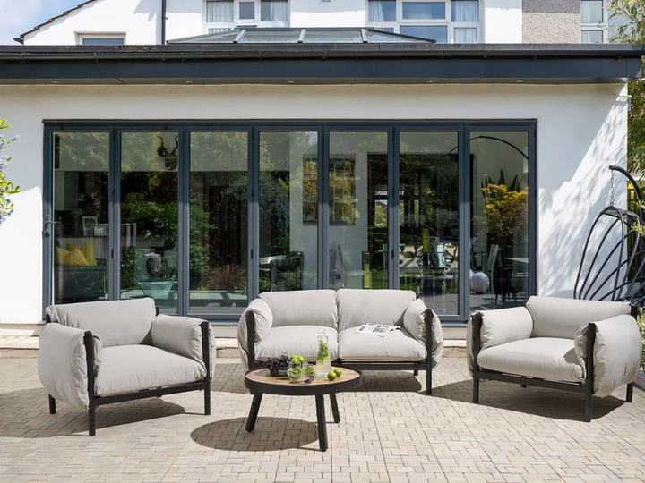 Garden Sofa Set 4 Seater ESPERIA Metal Grey